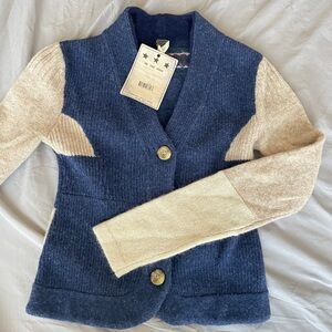 Free People Navy combo sweater NWT  size S